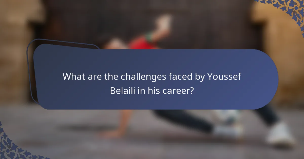 What are the challenges faced by Youssef Belaili in his career?