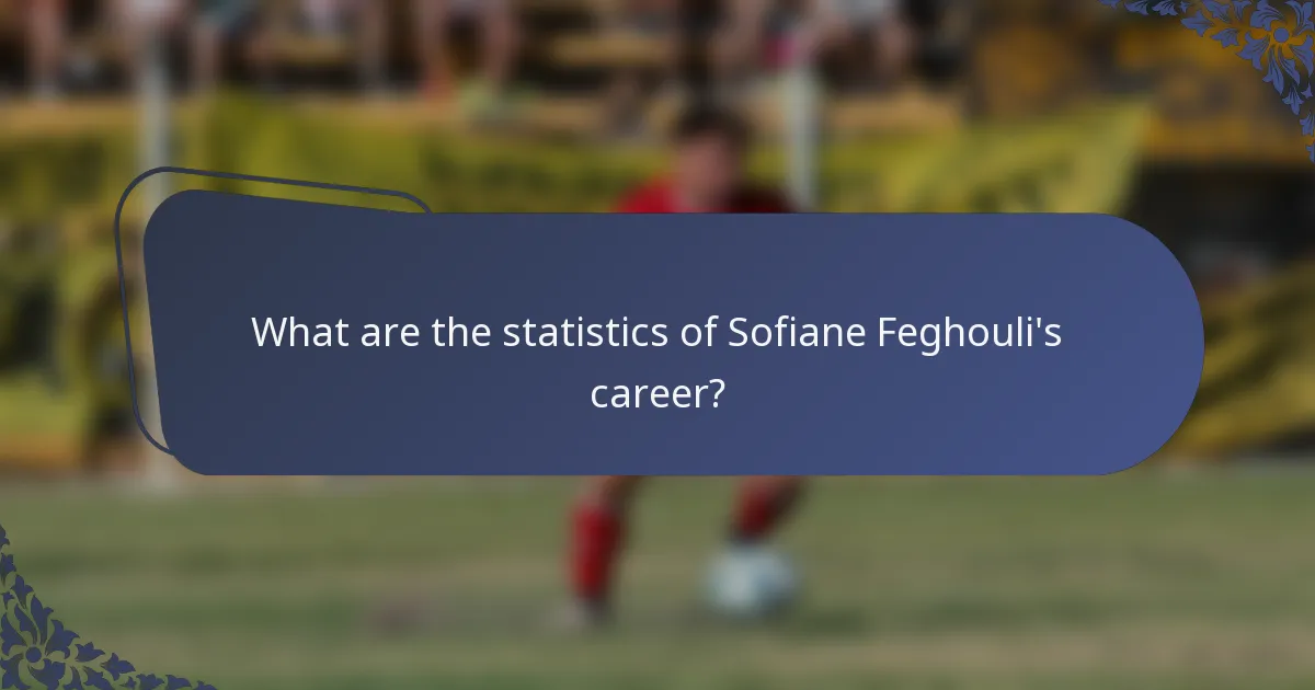 What are the statistics of Sofiane Feghouli's career?