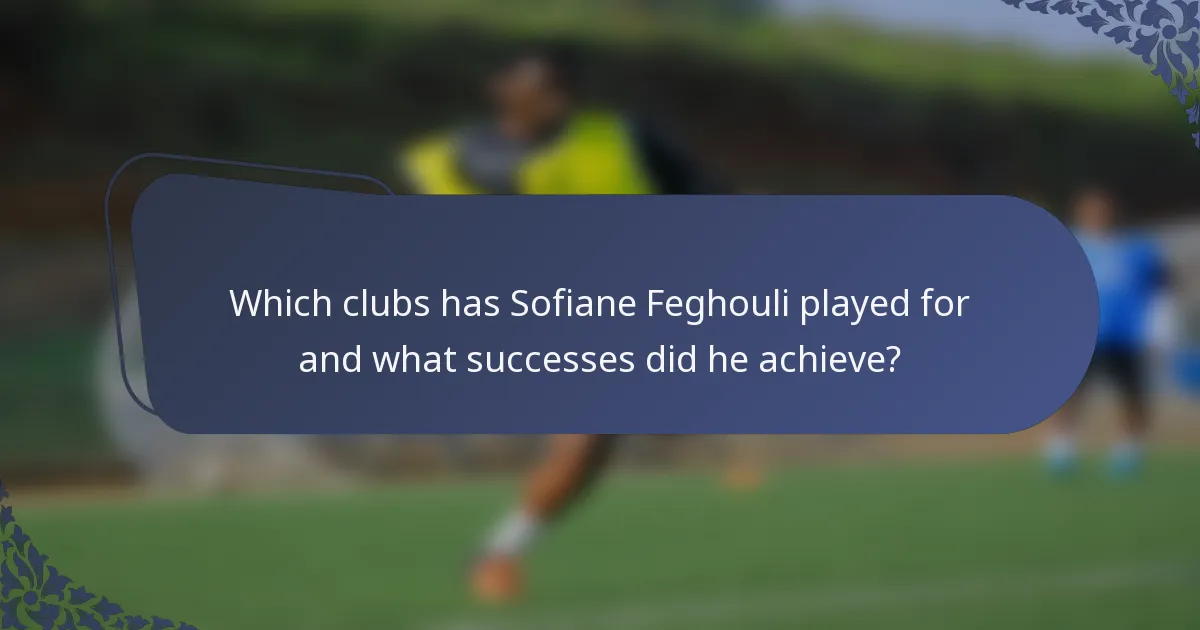 Which clubs has Sofiane Feghouli played for and what successes did he achieve?
